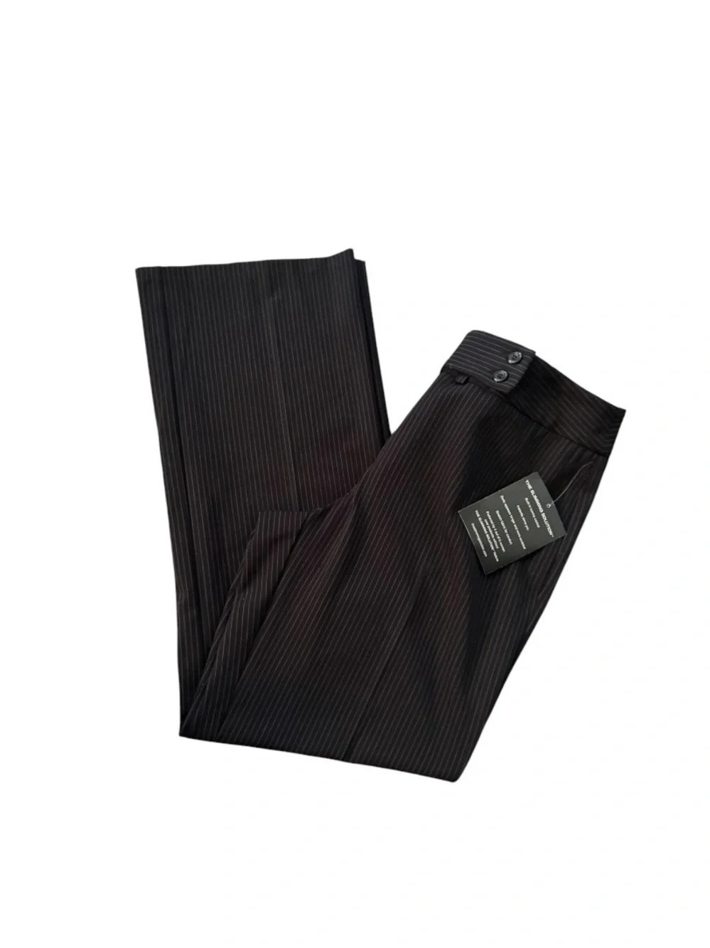 Sag Harbor Black Pinstripe Boot Cut Dress Pants